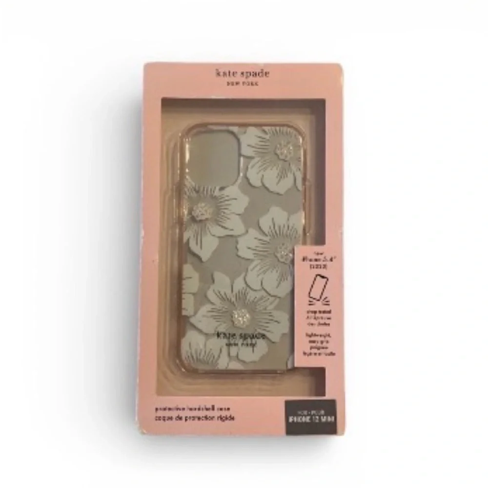 Kate Spade Apple iPhone 12 Mini Protective Hard Shell Case Floral Clear